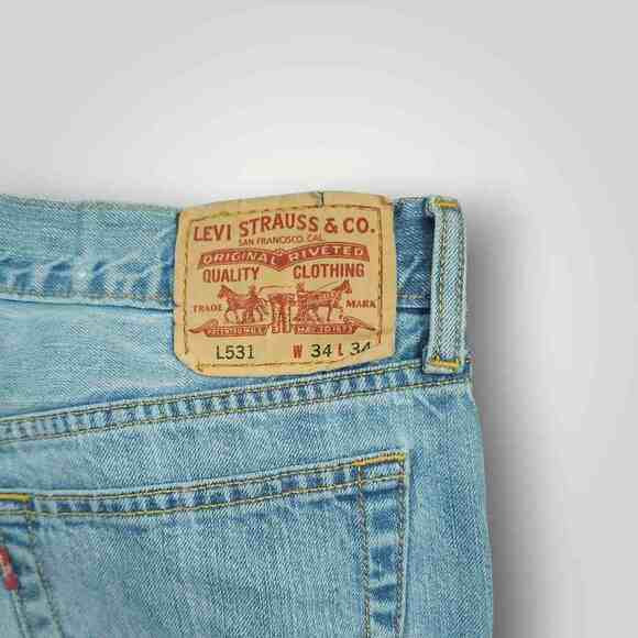 Levi's 531 Jeans Mens 34x30 Athletic Slim Fit Low Rise Distressed Medium Wash - Picture 5 of 8